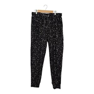 Terez Mini Star Foil Cozy Black Joggers Size L